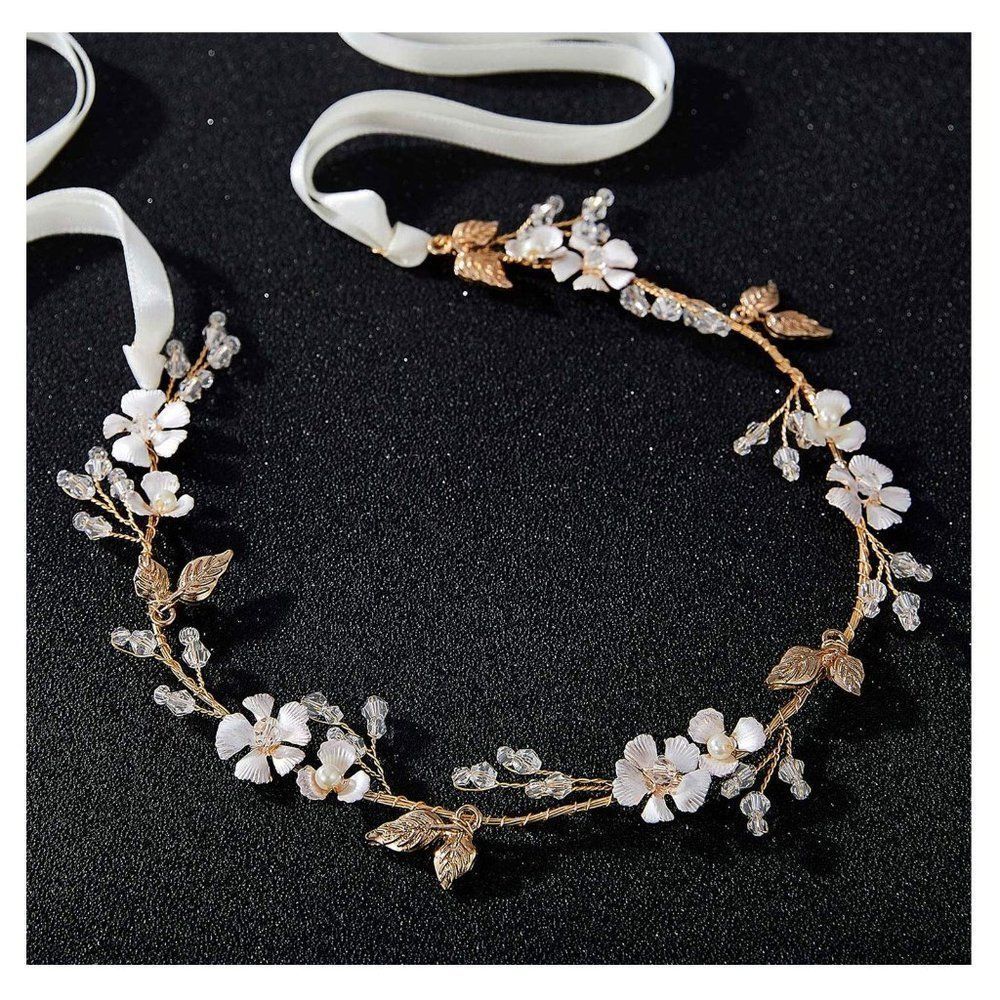 Handmade Wedding Headband Flower-Leaf Bridal